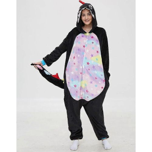 Dragon Onesie Adulte Femmes Animal Dinosaure Onepiece Pyjamas Cosplay Costume Halloween Noël Hiver Chaud Doux Combinaison Vêtements De Nuit-Adulte-M (Hauteur 156-165cm-Mâle