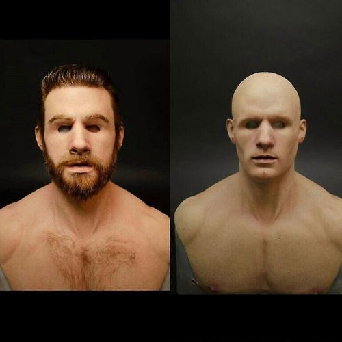 Latex Réaliste Homme Couvre Visage Masque Malin Déguisement Cosplay Halloween Party Accessoires-Tête Chauve