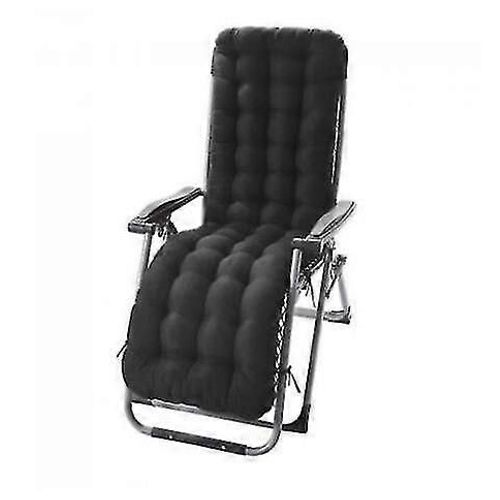 Evago 155cm Chaise Longue Coussin De Siège En Coton De Remplacement Pour Fauteuil Inclinable-Noir
