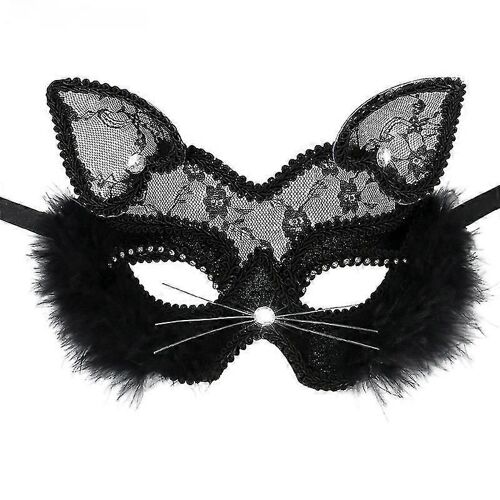 Masque Pour Les Yeux De Chat Noir, Adapté Aux Déguisements, Aux Fêtes De Noël Et D'halloween