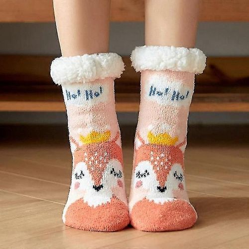 Chaussettes de noël en coton pour femmes, chaussettes d'hiver épaisses, chaudes, mignonnes, cadeau drôle pour fille kawaii, chaussettes de sommeil pour la maison, nouveau-Style 4-enfants-Eu32-35-femme