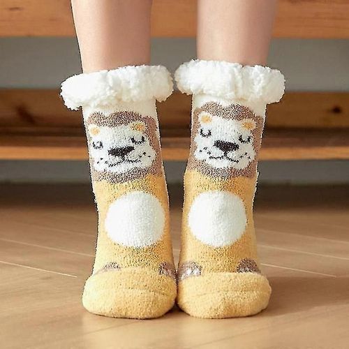 Chaussettes de noël en coton pour femmes, chaussettes d'hiver épaisses, chaudes, mignonnes, cadeau drôle pour fille kawaii, chaussettes de sommeil pour la maison, nouveau-Style 3-enfants-Eu36-40-femme