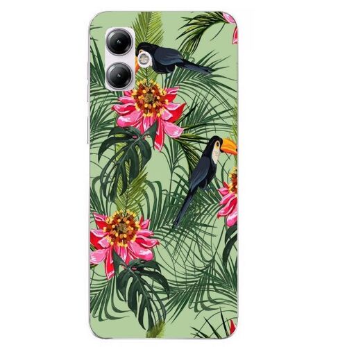 Coque Pour Moto G54 5g Perroquet Et Fleurs Tropicales