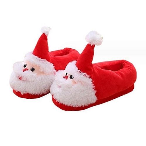 Père Noël Pantoufles En Peluche Doux Chaud Pantoufles Pantoufles Chaussures Cadeau De Noël Pour Adultes-Avoir Un Talon-Adulte-Hommes-Unisexe
