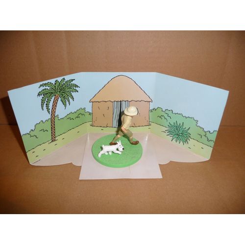 Figurine Tintin. Diorama Tintin Explorateur Au Congo. Moulinsart
