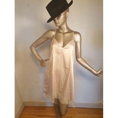 Nuisette En Satin Et Dentelle Rose Admas Tl