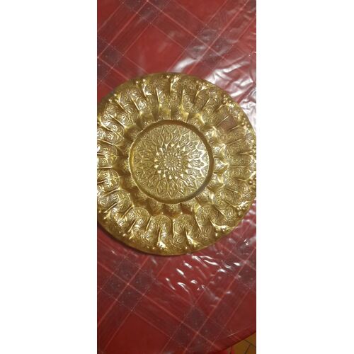 Ancien Plateau Marocain En Laiton