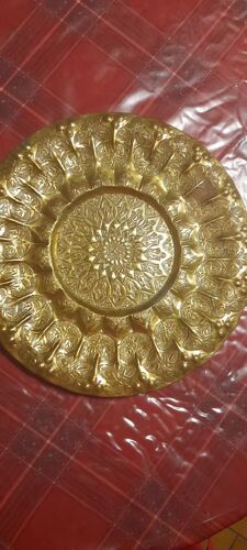 Ancien Plateau Marocain En Laiton