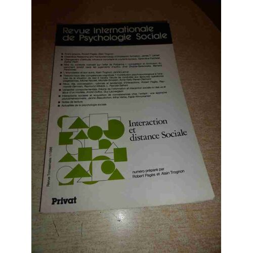Revue Internationale De Psychologie Sociale 1 / 1988