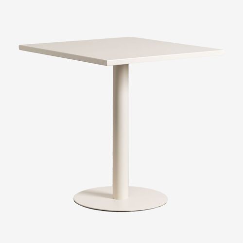 Table De Jardin Carrée En Métal (70x70 Cm) Mizzi Tapioca Beige