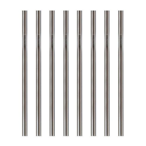 Pailles Métalliques, Pailles En Acier Inoxydable, Lot De 8, Réutilisables, Couleur Primaire