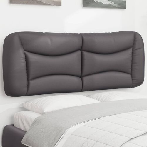 vidaXL Coussin de tête de lit gris 120 cm similicuir