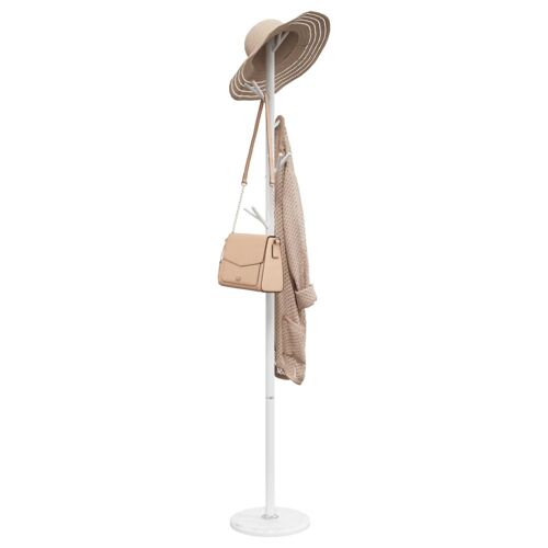 vidaXL Porte-manteau blanc 175 cm fer enduit de poudre