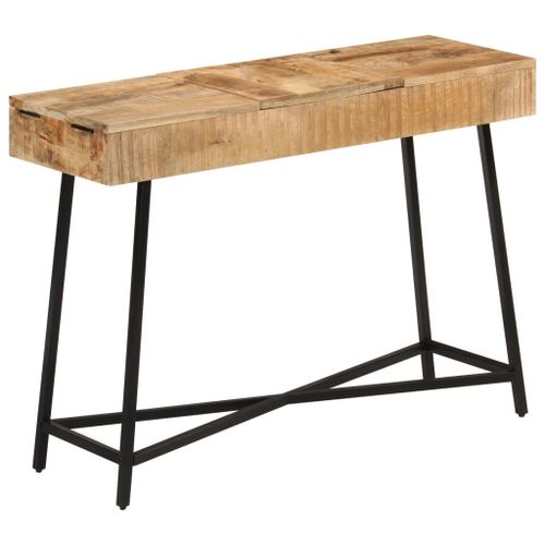 Vidaxl Coiffeuse 105x35x75 Cm Bois De Manguier Massif Brut Et Fer