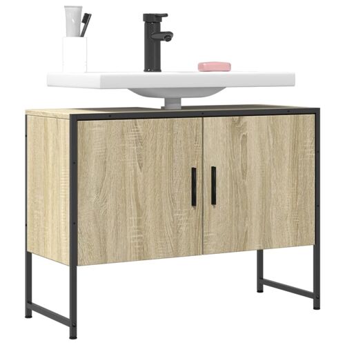 vidaXL Armoire lavabo de salle de bain chêne sonoma bois d'ingénierie