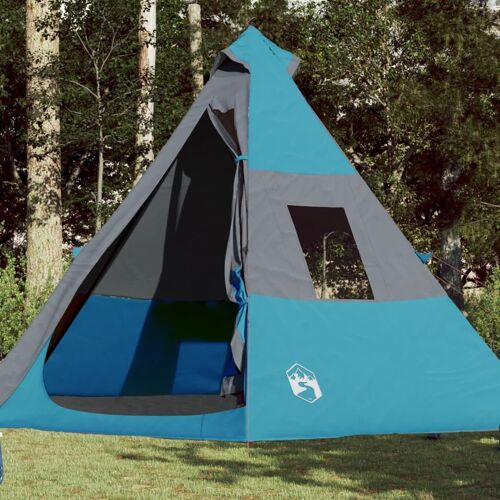 Vidaxl Tente De Camping Tipi 7 Personnes Bleu Imperméable