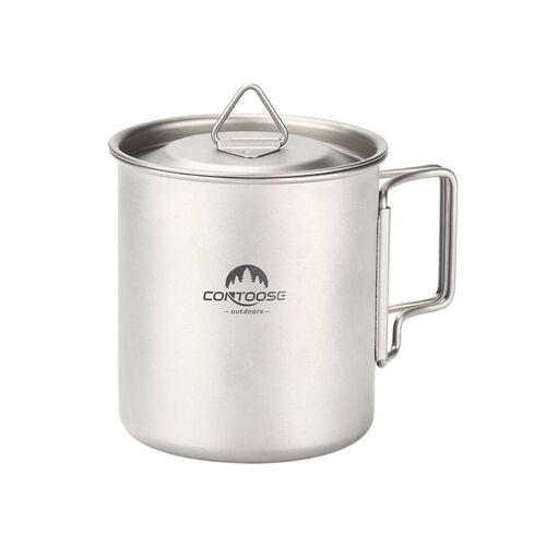 Bestargot Camping Titanium Pot Mug Cup Outdoor, 750 Ml Max Presse Française