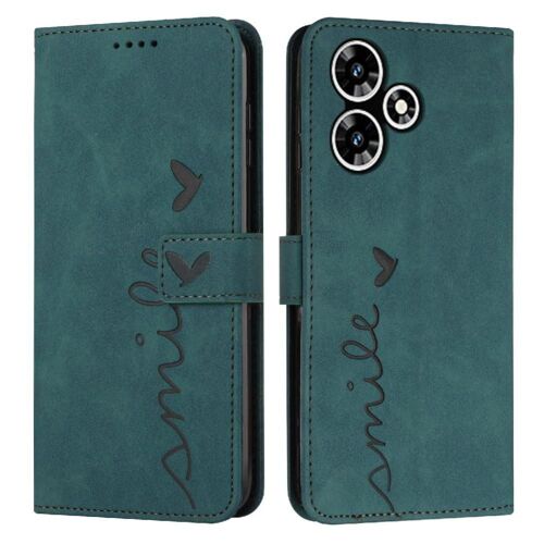 Étui Pour Infinix Hot 30 Protection Complète Couverture Antichoc Boucle Latérale Cuir Pu Insertion De Carte - Vert