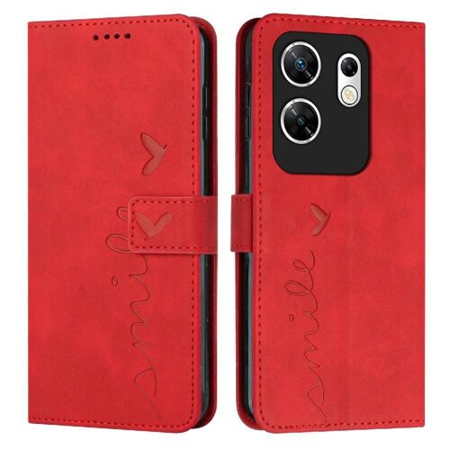 Étui Pour Infinix Zero 30 4g Protection Complète Couverture Antichoc Insertion De Carte Cuir Pu Boucle Latérale - Rouge
