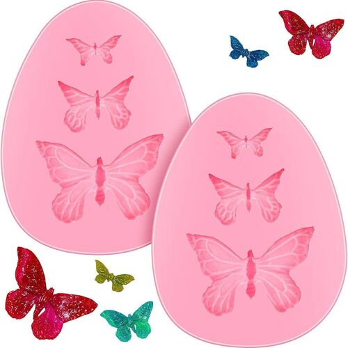 Lot De 2 Emporte-Pièces Papillon En Silicone Pour Savon De Décoration De Gâteau Fondant En Pâte D'amande