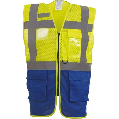 Gilet de travail haute visibilité Yoko Top Cool "Management" Jaune / Royal XL