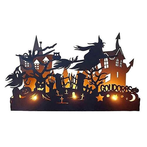 Nouveauté Witch Silhouette Bougeoir Porte-bougie Halloween pour Décor de fête