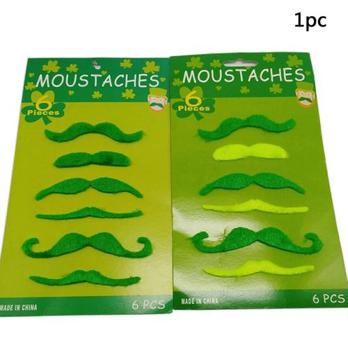 Saint Patricks jour barbes vertes lot de 6 artificiel fausse barbe Kit ornement fournitures pour costume de fête de festival irlandais