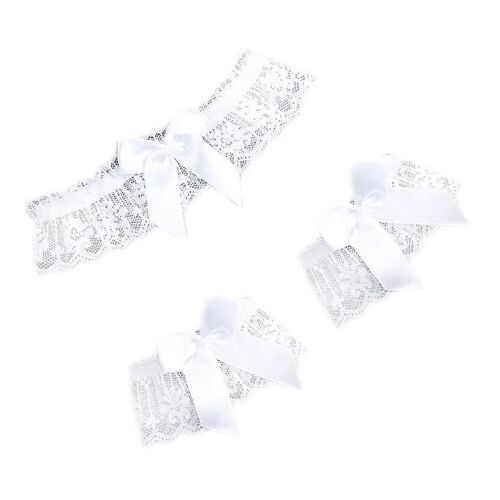 Femme Mariage Mariage Nuptial Creux Floral Dentelle Large Jambe Bague Bracelet Solid Colo