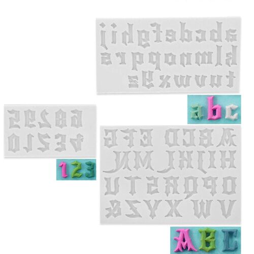 Police Gothique Lettres Chiffres Porte-Clé Époxy Résine Moule Alphabet Fait À La Main Pendentifs Silicone Moule Bricolage Artisanat Bijoux Collier Décorations À La Maison O