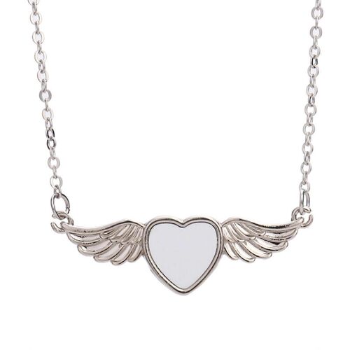 Transfert Thermique Pendentif Coeur Forme D'aile Collier Bracelet Fabrication Artisanat