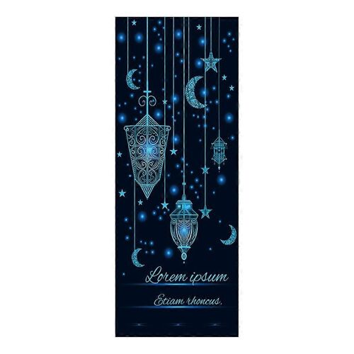 Aïd Moubarak Ramadan Décoration PVC Papier peint 3D Porte Autocollant Musulman Lune Étoile Murale