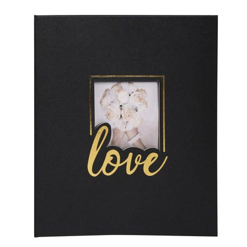 Exacompta Album Photos Livre 60 Pages Noires - Format 29x32cm - Love Noir Noir
