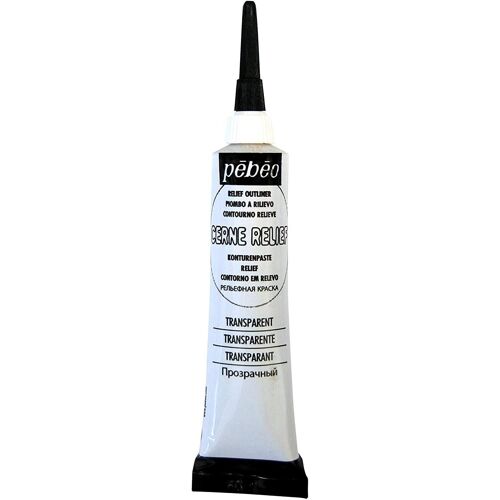Pébéo Tube Cerne Relief 20ml Peinture Base Eau Transparent