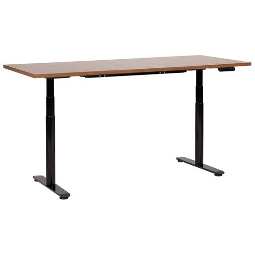 Table À Hauteur Ajustable Électrique Bois Foncé Destinas