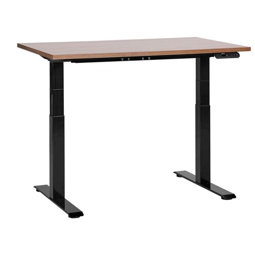 Table À Hauteur Ajustable Électrique Bois Foncé Destines