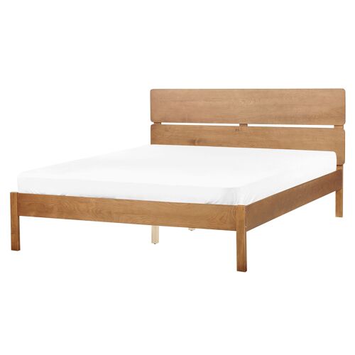 Lit double en bois clair 160 x 200 cm BOISSET