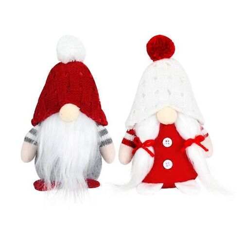 Chapeau de balle ornement Noël Gnome suédois Tomtes Figurine pour la maison à l'intérieur 2pcs