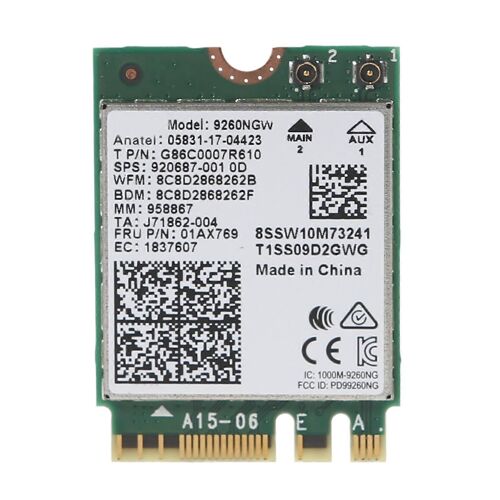 Pour Intel 9260NGW 2.4g / 5g Carte réseau sans fil AC Wifi Carte Connecteur BT 5.0