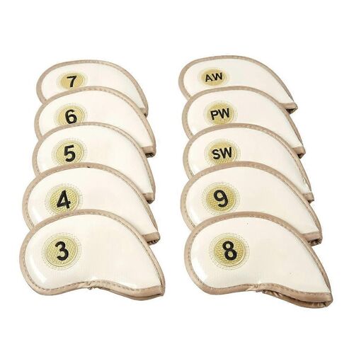 10pcs Golf Iron Tête Couvre-Tête Set Pratique Cuir Pu Durable Couvre-Chef