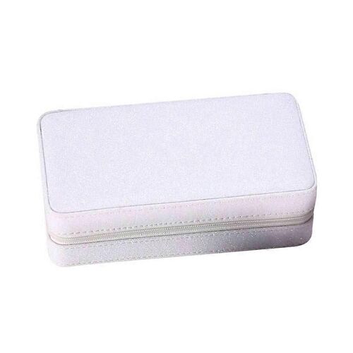 Boîte à bijoux en cuir PU organisateur Portable fermeture éclair boucles d'oreilles bague collier affichage stockage pour étui