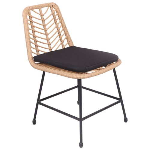 Lot de 2 chaises en rotin synthétique avec coussins OKA