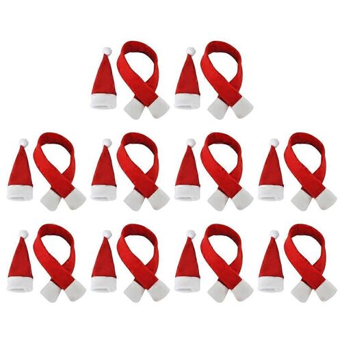 10pcs Noël Noël Chapeaux Echarpe Festival Party Home Cuisine Vaisselle Décor