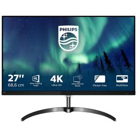 Philips E-line 276E8VJSB - Écran LED - 27" - 3840 x 2160 4K @ 60 Hz - IPS - 350 cd/m² - 1000:1 - 5 ms - 2xHDMI, DisplayPort - pistolet brillant métallisé noir