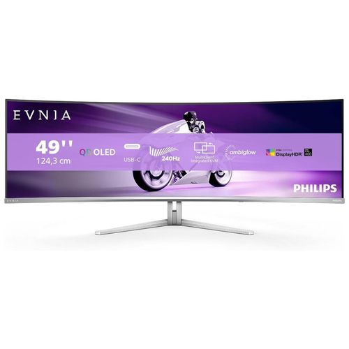 Philips Evnia 8000 49M2C8900 - Moniteur OLED - jeux - incurvé - 49" (48.9" visualisable) - 5120 x 1440 Dual Quad HD @ 240 Hz - 1000 cd/m² - 15000000:1 - DisplayHDR 400 True Black - 0.03 ms -...
