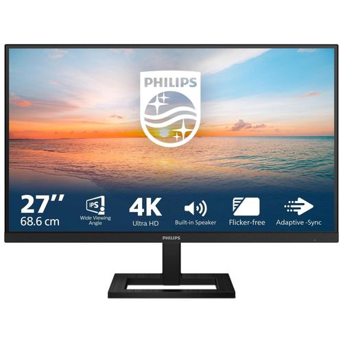 Philips 27E1N1800AE - 1000 Series - écran LED - 27" - 3840 x 2160 4K @ 60 Hz - IPS - 350 cd/m² - 1000:1 - HDR10 - 4 ms - 2xHDMI, DisplayPort - haut-parleurs - noir