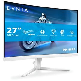 Philips Evnia 5000 27M2C5501 - Écran LED - jeux - incurvé - 27" - 2560 x 1440 QHD @ 180 Hz - Fast VA - 5000:1 - HDR10 - 0.5 ms - 2xHDMI, DisplayPort - blanc