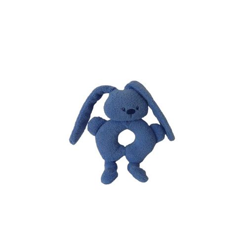 Doudou lapin hochet 17 cm Nattou bleu grelot papier froissé – Comme neuf