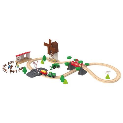 Playtive Set de chemin de fer en bois (ferme)