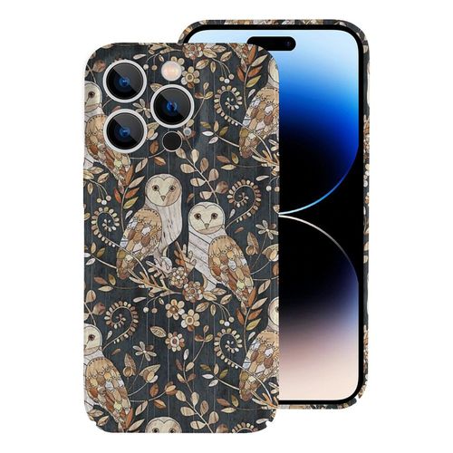Coque Iphone Samsung Collage De Chouettes En Bois De Merde En Bois Compatibilité Pour Étui 18 17 16 15 14 13 12 Plus Pro Max Galaxy S25 S24 S23 S22 Ultra Note 20