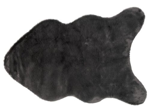 LIVARNO home Tapis en peluche, 60 x 90 cm (gris foncé)